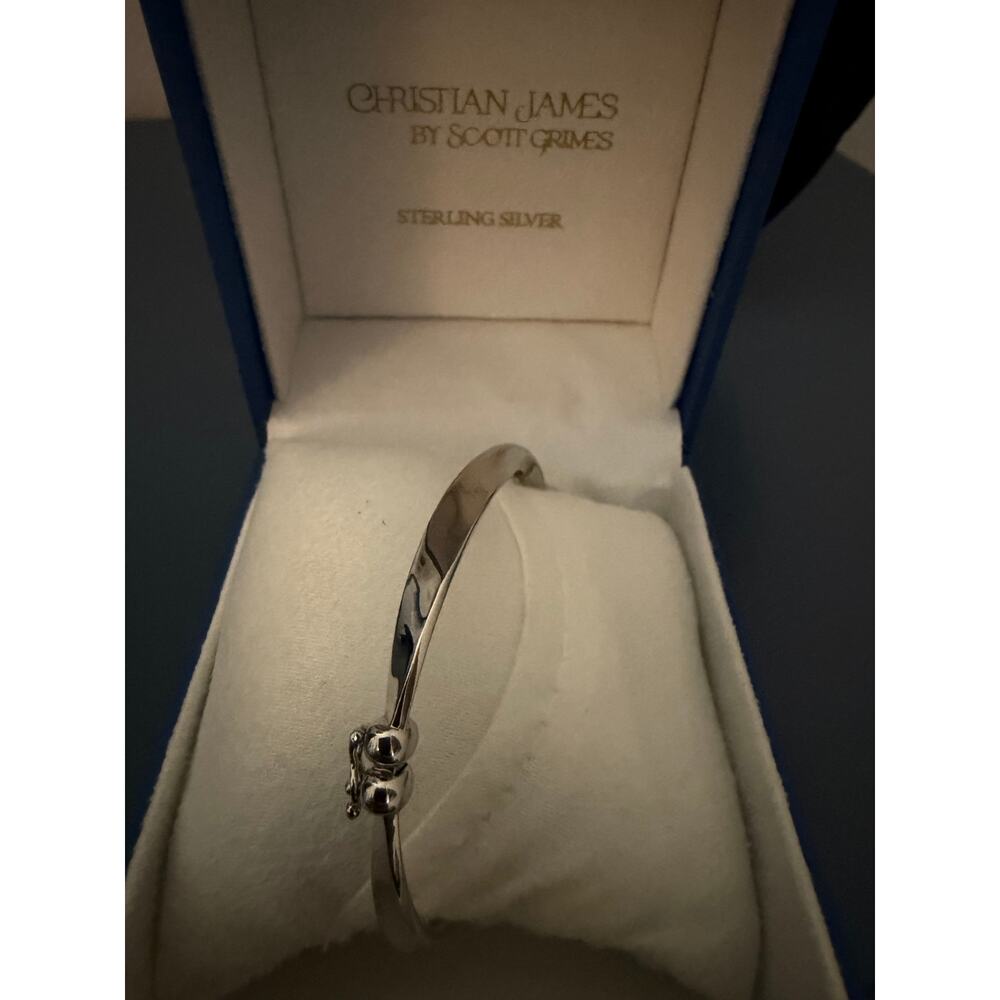 Christian James by Scott Grimes Sterling Silver Polished Ripple Bangle, 13.0g - Picture 5 of 7